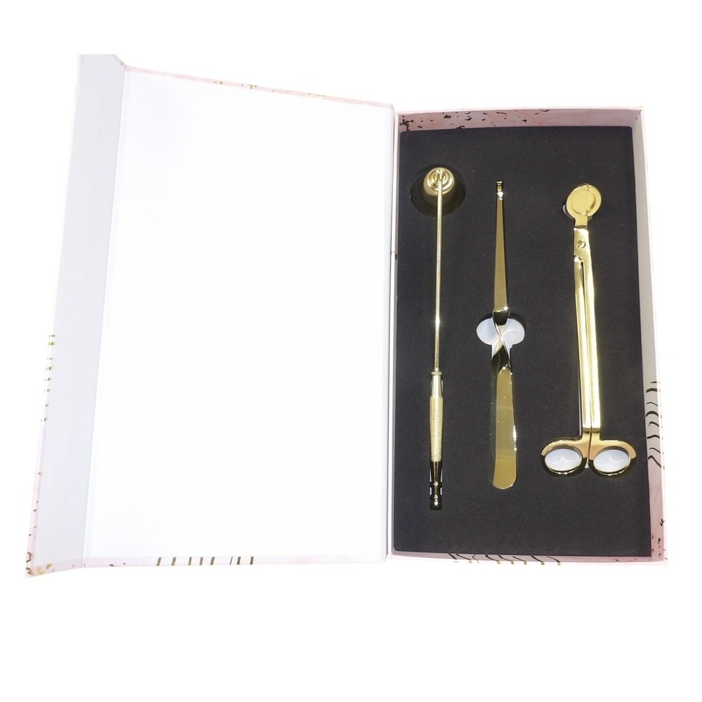 Huntington Home Gold Candle Snuffer Wick Trimmer and Dipper 3 Piece Gift Set